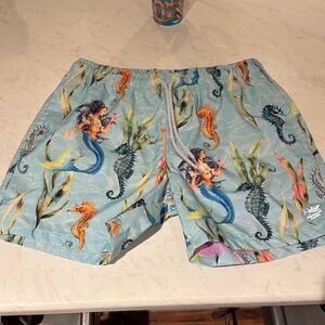 Psycho Tuna Seahorse and Mermaid Print Swim Shorts